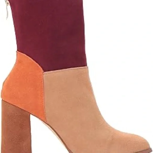 Chinese Laundry Classic Color Block Mod Mid Calf Boot, Camel Multi Suede so cool - Picture 15 of 15